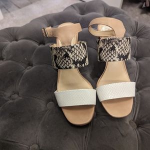 Vince Camuto color block sandals with block heel